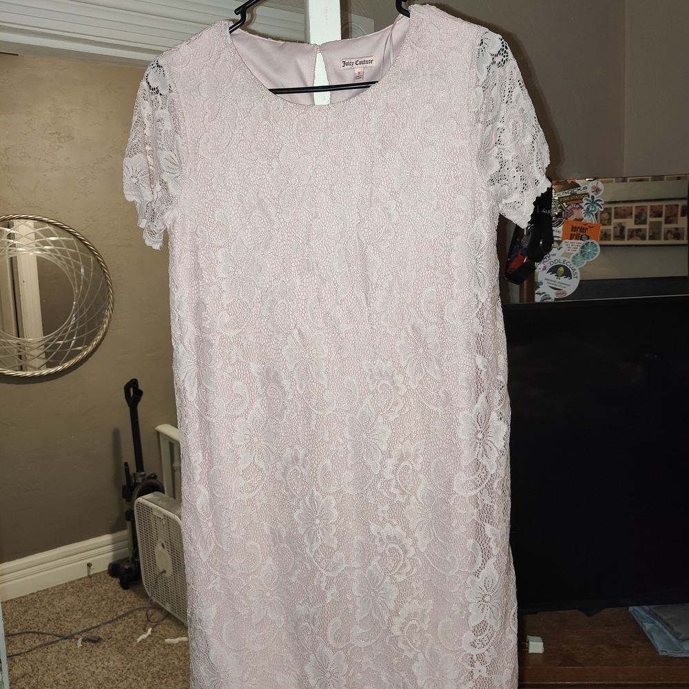 Juicy Couture Blush Lace Mini Dress